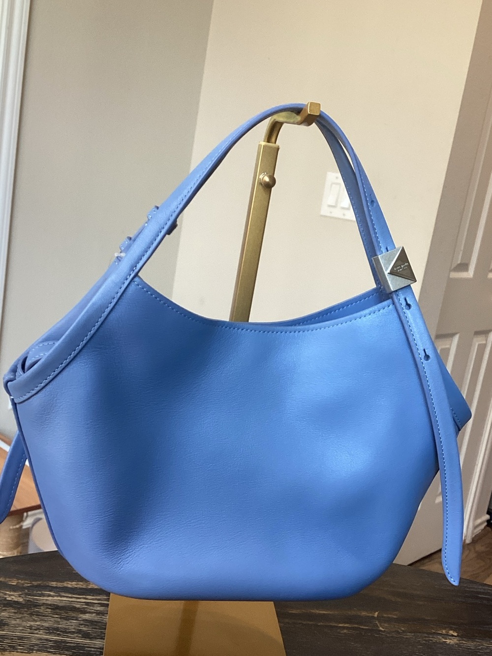 kate spade Deco Tulip Small Blue Leather Tote Bag